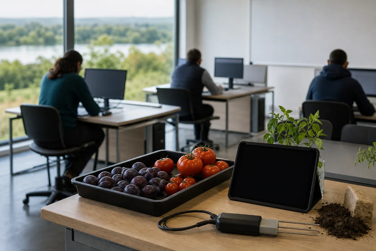 Salle de formation informatique avec postes de travail et apprenants