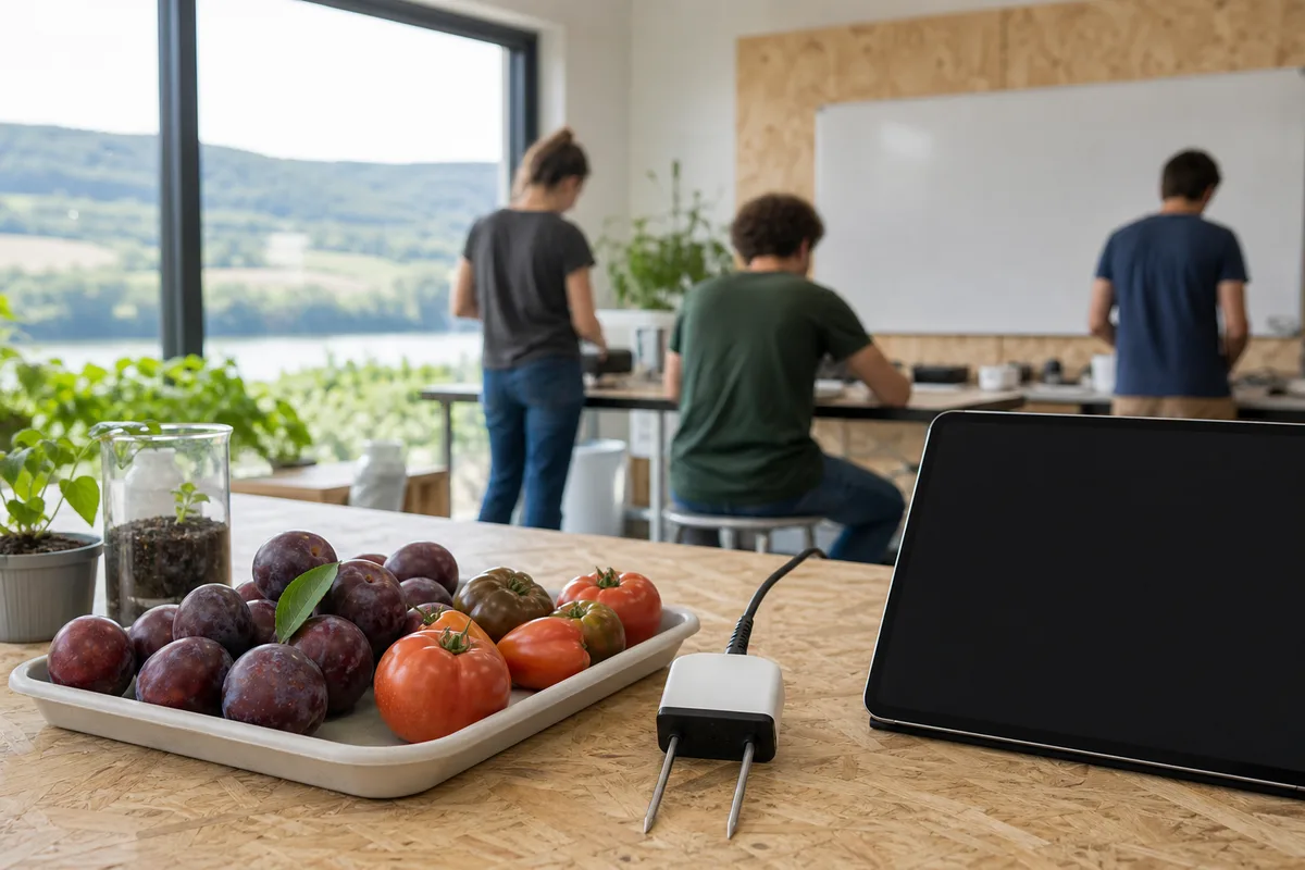 Vue d&rsquo;un espace de travail partagé occupé par une jeune équipe technique en Lot-et-Garonne